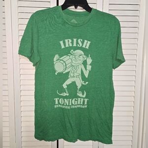 Mens M Irish Tonight Hungover Tomorrow Funny Tee